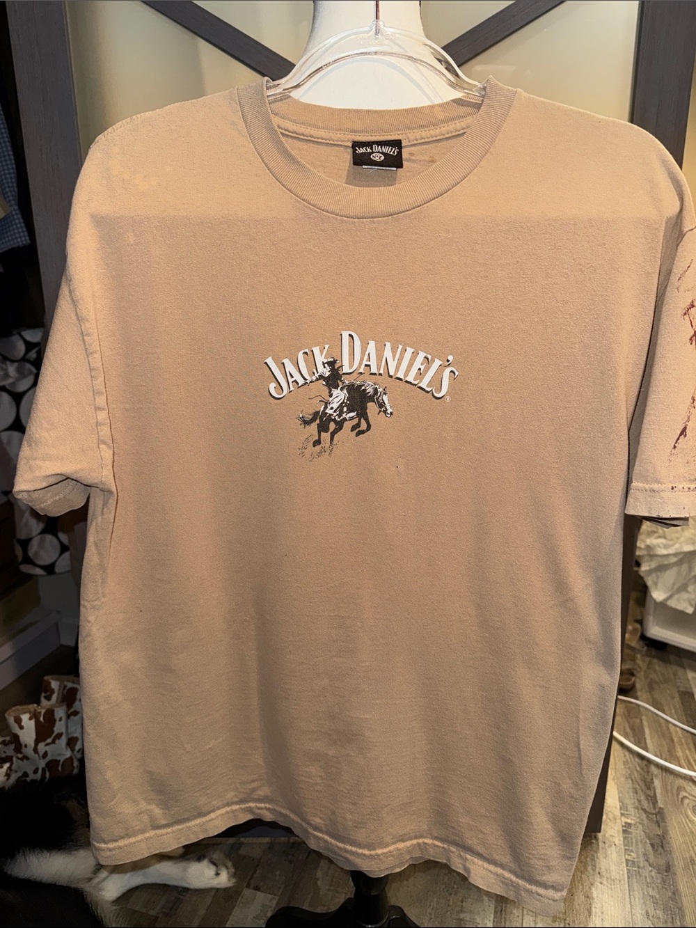 Jack Daniel’s Cowboy Horse T Shirt L Old No 7 Rough Ride Whiskey Graphic Tee
